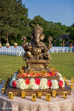 Stunning Ganesha Puja statue decoration. Stunning Ganesha Puja statue decoration.