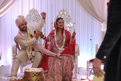 Indian couple during the tying the knot ritual. Indian couple during the tying the knot ritual.