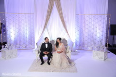 Dreamy Indian couple's photo at reception stage. Dreamy Indian couple's photo at reception stage.
