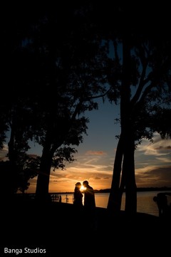 Gorgeous shot of Indian bride and groom outdoors Gorgeous shot of Indian bride and groom outdoors
