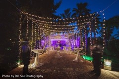 Marvelous Indian wedding reception outdoors lights decoration. Marvelous Indian wedding reception outdoors lights decoration.
