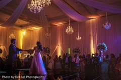 Indian bride at her reception dance with relative. Indian bride at her reception dance with relative.