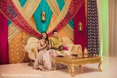 Indian couple at their sangeet party capture. Indian couple at their sangeet party capture.
