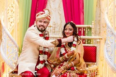 Indian bride and groom during the rituals Indian bride and groom during the rituals