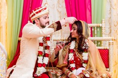 Indian bride and groom during the ceremony Indian bride and groom during the ceremony