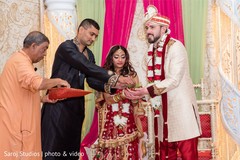 Indian bride and groom during the ceremony Indian bride and groom during the ceremony