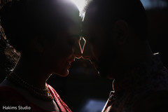 Indian bride and groom silhouette. Indian bride and groom silhouette.