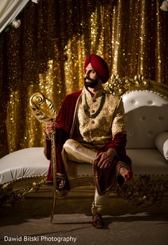 Gorgeous Indian groom on his ceremony outfit. Gorgeous Indian groom on his ceremony outfit.