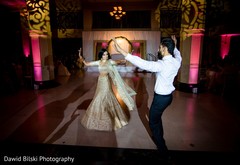Magical Indian bride and groom first dance scene. Magical Indian bride and groom first dance scene.