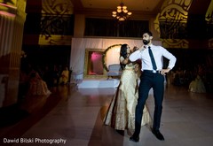 Upbeat bride and grooms first dance scene. Upbeat bride and grooms first dance scene.