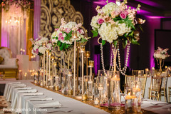 Dreamy indian wedding reception table flower decoration. Dreamy indian wedding reception table flower decoration.