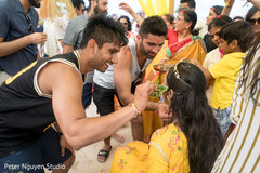 Indian bride being smear all over with turmeric paste. Indian bride being smear all over with turmeric paste.