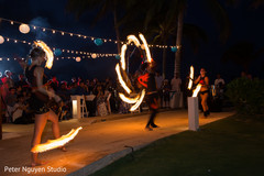 Fire dancers at sangeet party. Fire dancers at sangeet party.