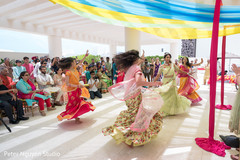 Indian bride dancing at her Haldi party. Indian bride dancing at her Haldi party.