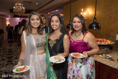 Guests enjoying the food from reception Guests enjoying the food from reception