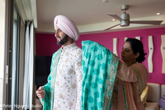 Indian groom getting his dupatta on. Indian groom getting his dupatta on.