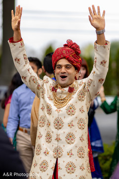 Raja celebrating during baraat Raja celebrating during baraat