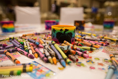 Crayons at Indian wedding reception table. Crayons at Indian wedding reception table.