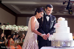 Indian wedding cutting the cake scene. Indian wedding cutting the cake scene.