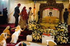 Indian couple at the Saptapadi - Seven Steps ritual. Indian couple at the Saptapadi - Seven Steps ritual.