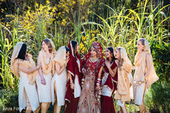 Glamorous indian bride with bridesmaids. Glamorous indian bride with bridesmaids.