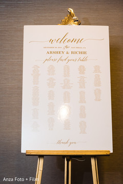 Elegant Indian wedding seating guide sign. Elegant Indian wedding seating guide sign.