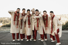 Groomsmen posing with Raja Groomsmen posing with Raja