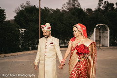 Indian bride and groom during the photo shoot Indian bride and groom during the photo shoot