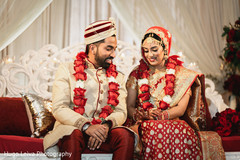 Indian bride and groom getting married Indian bride and groom getting married