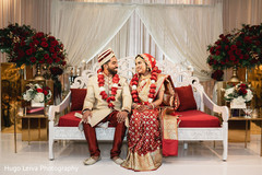 Bride and Raja wearing the garland Bride and Raja wearing the garland