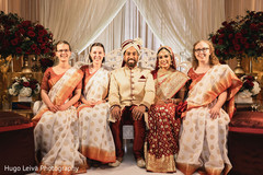 Indian groom and bride with Maharanis Indian groom and bride with Maharanis