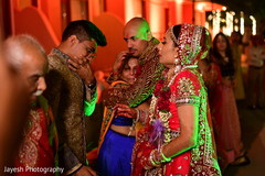 Indian bride and groom saying goodbye. Indian bride and groom saying goodbye.