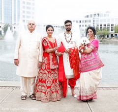 Lovely bride and groom family portrait Lovely bride and groom family portrait