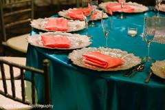 Elegant Indian wedding table plates. Elegant Indian wedding table plates.