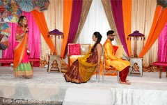 Indian lovebirds at a sangeet game. Indian lovebirds at a sangeet game.
