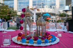 Marvelous Sangeet table centerpiece decoration. Marvelous Sangeet table centerpiece decoration.