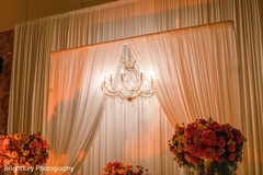 Elegant draping decoration for Indian wedding reception stage. Elegant draping decoration for Indian wedding reception stage.