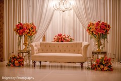 Dreamy Indian wedding reception stage decoration. Dreamy Indian wedding reception stage decoration.