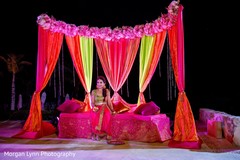 Enchanting Indian bride posing at sangeet stage. Enchanting Indian bride posing at sangeet stage.