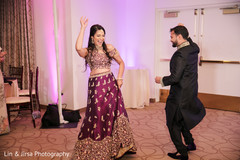 Indian couple celebrating during reception party. Indian couple celebrating during reception party.