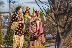 Indian couple first look. Indian couple first look.