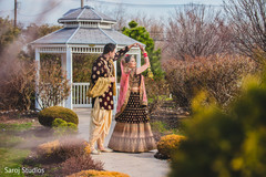 Indian couple meeting for their first look. Indian couple meeting for their first look.