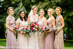 Dreamy Indian bride with bridesmaids capture. Dreamy Indian bride with bridesmaids capture.