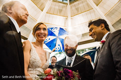 Joyful Indian couple at ceremony. Joyful Indian couple at ceremony.