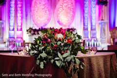 Marvelous Indian couple's reception table decoration. Marvelous Indian couple's reception table decoration.