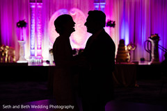 Indian couple's reception dance silhouette capture. Indian couple's reception dance silhouette capture.