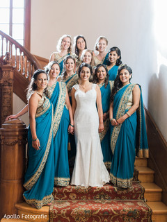 Romantic Indian bride with bridesmaids capture. Romantic Indian bride with bridesmaids capture.