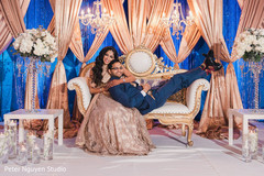 Indian bride and groom during the photo session Indian bride and groom during the photo session