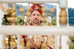 Welcoming of the groom to the mandap. Welcoming of the groom to the mandap.