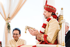 Indian groom at mandap on a wedding ritual. Indian groom at mandap on a wedding ritual.